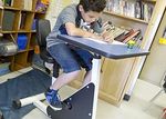 The bicycle desks: changing the desks by static bicycles - babies and children