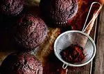 Chocolate muffins. Christmas recipe